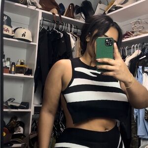 Black and White Women's Crop Top